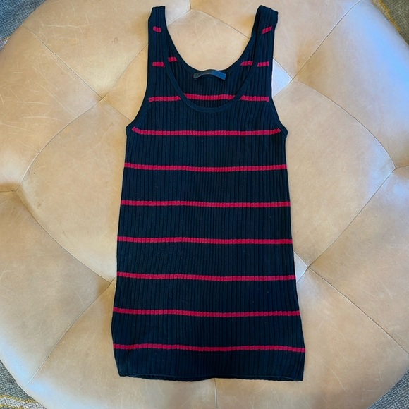 Jenni Kayne Black And Red Stripe Ribbed Tank - S - Picture 2 of 5